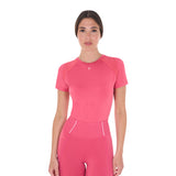 Equestro Women's Slim Fit Technical Training T-Shirt #colour_pink