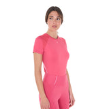 Equestro Women's Slim Fit Technical Training T-Shirt #colour_pink