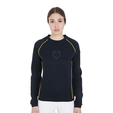Equestro Women's Interlock Crewneck Sweatshirt #colour_blue