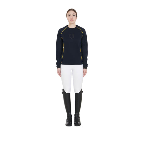 Equestro Women's Interlock Crewneck Sweatshirt #colour_blue