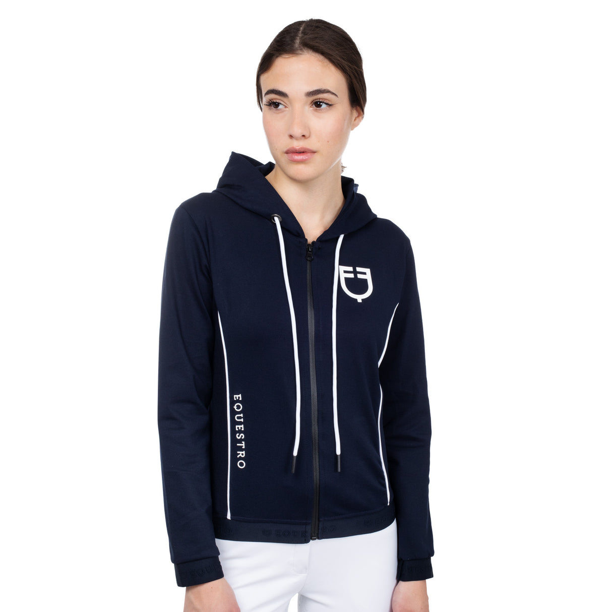 Women's sweatshirt with interlock front zip