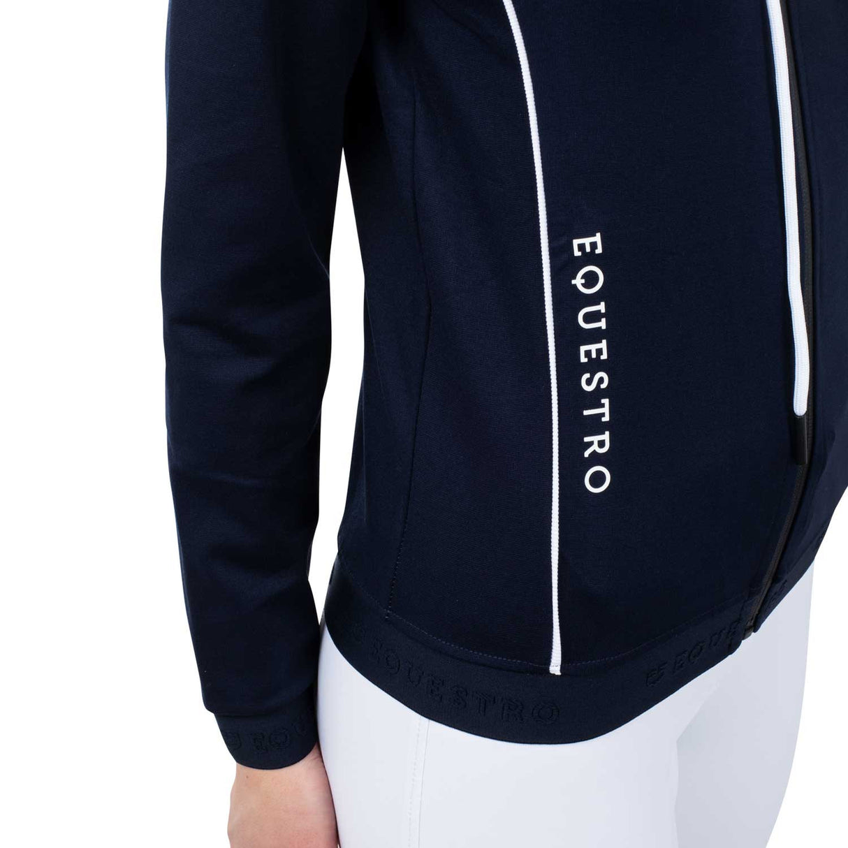 Women's sweatshirt with interlock front zip