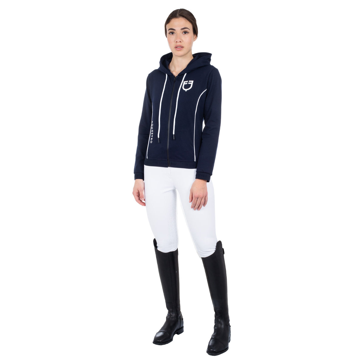 Women's sweatshirt with interlock front zip