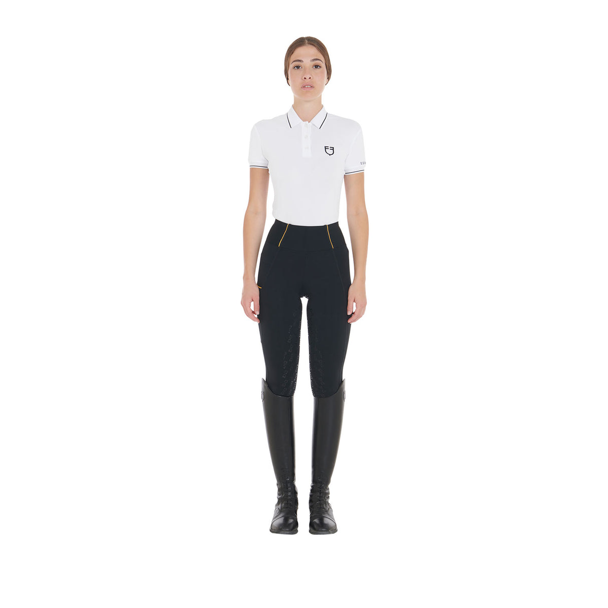 Equestro Women's Slim Light Light Leggings #colour_black