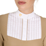 Women's slim fit polo shirt with pleated cotton