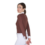 Women's slim fit polo shirt with pleated cotton
