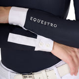 Women's slim fit polo shirt with pleated cotton