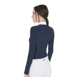 Equestro Women's Competition Polo Shirt In Technical And Mesh Fabric