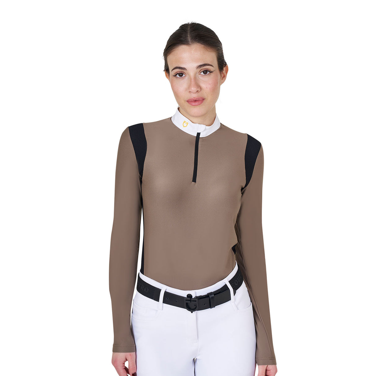 Women's slim fit polo shirt in technical fabric