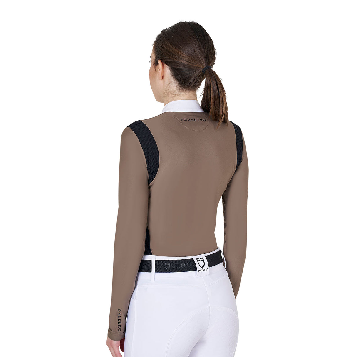 Women's slim fit polo shirt in technical fabric