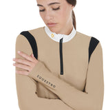 Women's slim fit polo shirt in technical fabric