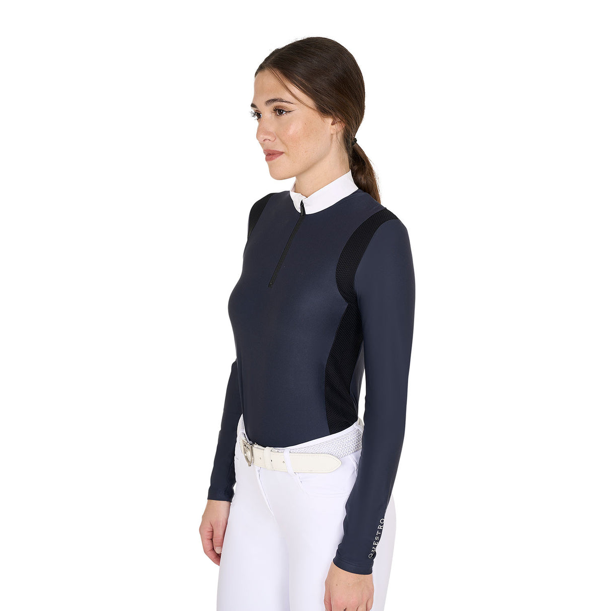 Women's slim fit polo shirt in technical fabric