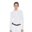 Women's slim fit polo shirt in technical fabric