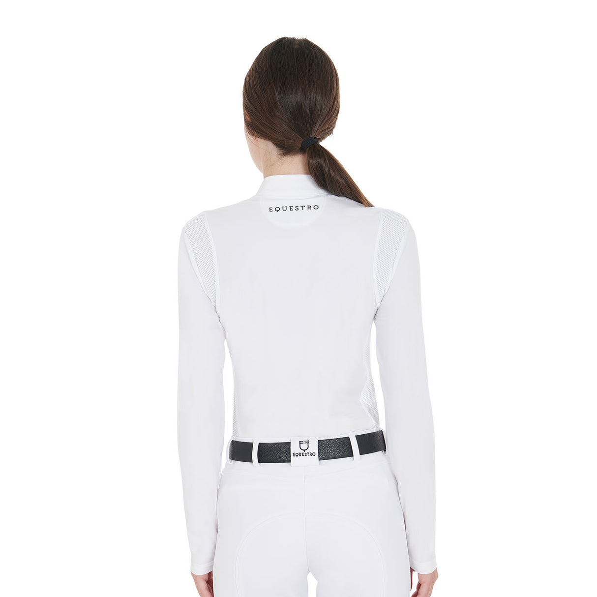 Women's slim fit polo shirt in technical fabric