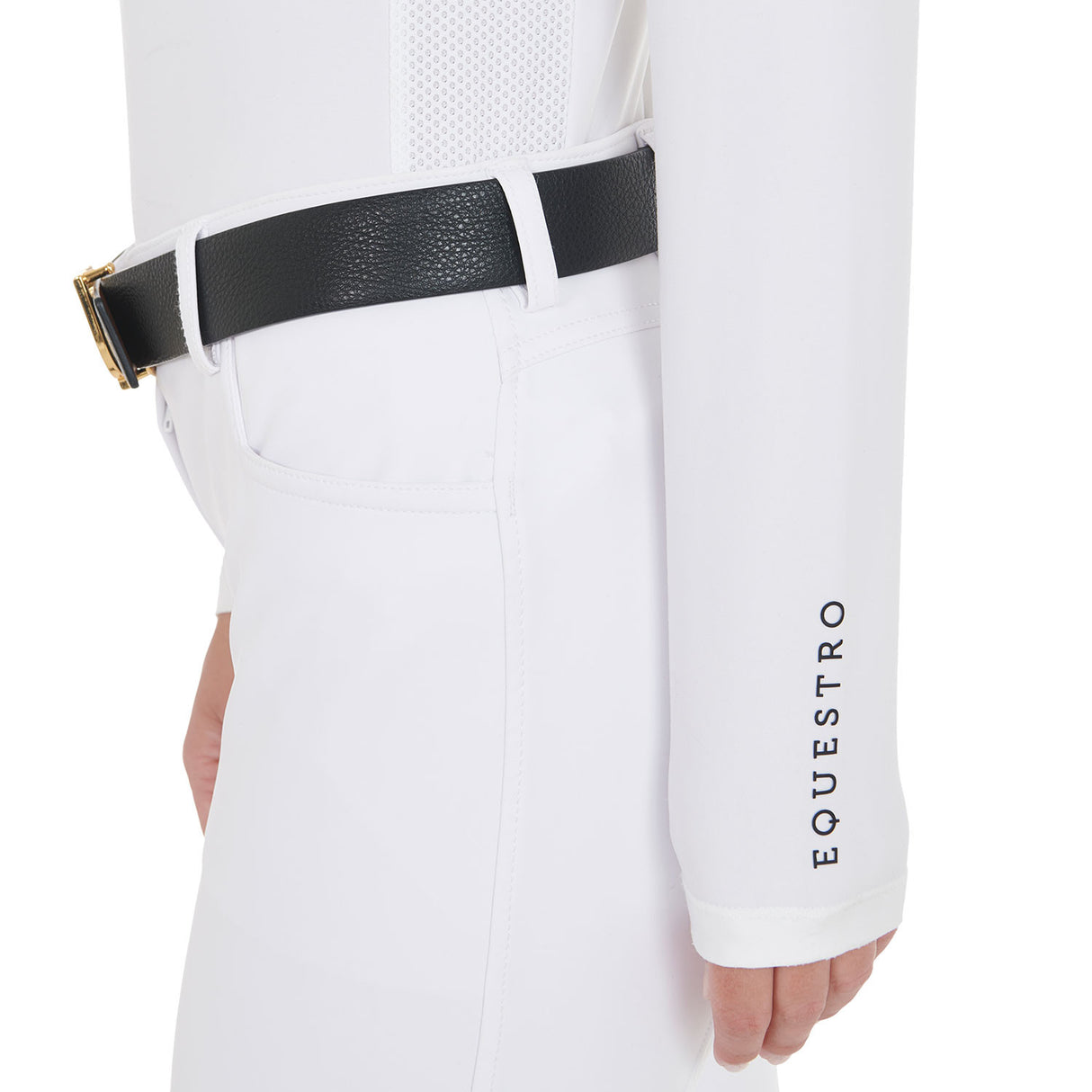 Women's slim fit polo shirt in technical fabric