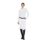 Women's slim fit polo shirt in technical fabric
