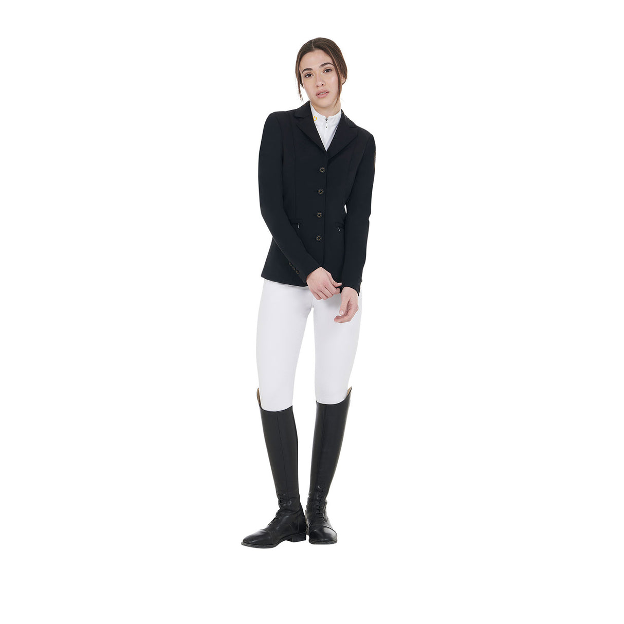 Women's competition jacket with contrasting embroidered logo