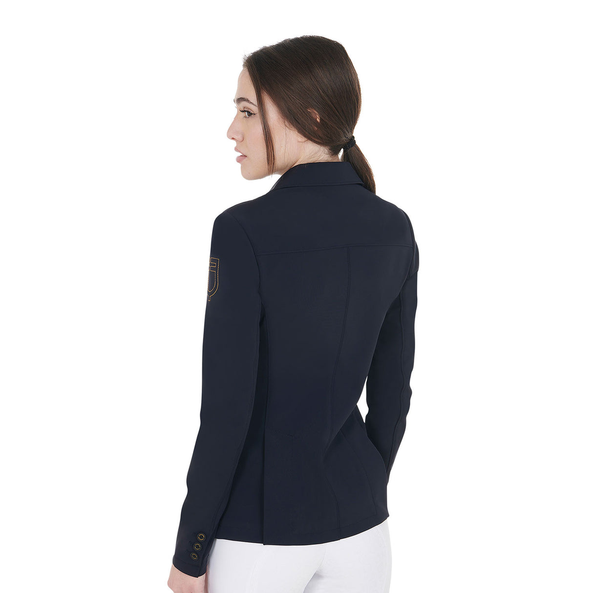 Women's competition jacket with contrasting embroidered logo