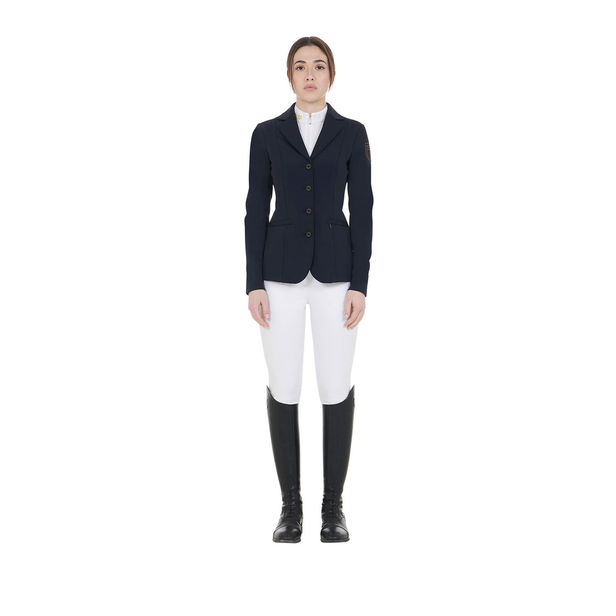 Women's competition jacket with contrasting embroidered logo