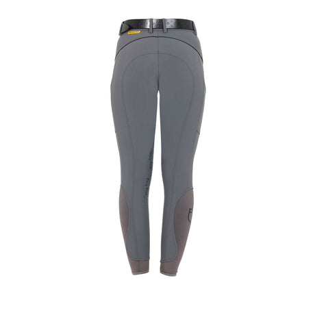 Equestro Women's Slim Fit Breeches With Knee Grip #colour_grey