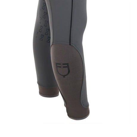 Equestro Women's Slim Fit Breeches With Knee Grip #colour_grey