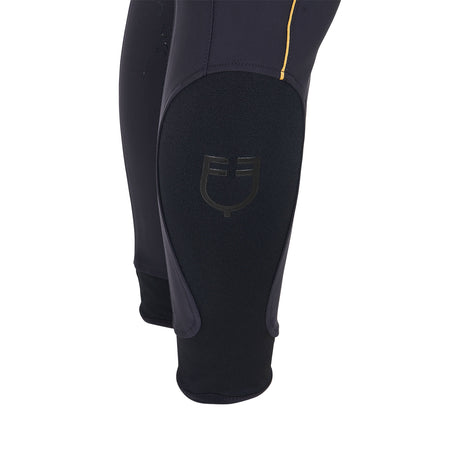 Equestro Women's Slim Fit Breeches With Knee Grip #colour_blue