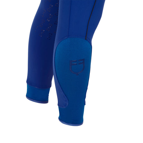 Equestro Women's Slim Fit Breeches With Knee Grip #colour_royal-blue