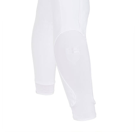 Equestro Women's Slim Fit Breeches With Knee Grip #colour_white