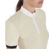 Equestro Women's Slim Fit Polo Shirt With Contrasting Shoulder Inserts