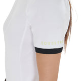 Equestro Women's Slim Fit Polo Shirt With Contrasting Shoulder Inserts