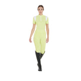 Equestro Women's Slim Fit Training Polo Shirt with Mesh Inserts #colour_lime