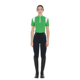 Equestro Women's Slim Fit Training Polo Shirt with Mesh Inserts #colour_green