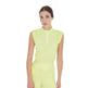 Equestro Women's Slim Fit Sleeveless Polo Shirt In Technical Fabric #colour_lime