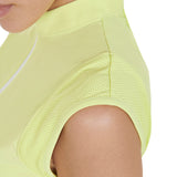 Equestro Women's Slim Fit Sleeveless Polo Shirt In Technical Fabric #colour_lime