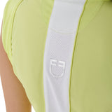 Equestro Women's Slim Fit Sleeveless Polo Shirt In Technical Fabric #colour_lime