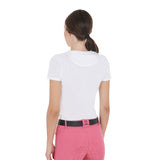Equestro Women's Slim Fit T-Shirt With Colorful Jumping Design #colour_white