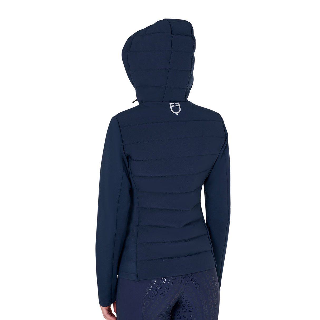 Women's hooded down jacket technical blend