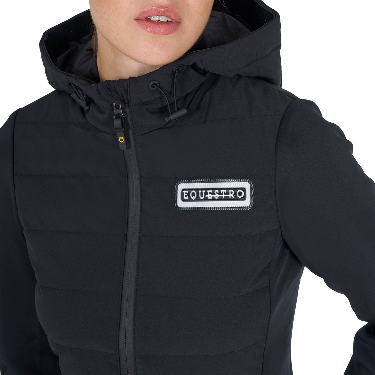 Women's hooded down jacket technical blend