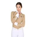 Women's slim fit competition polo shirt mesh inserts