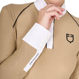 Women's slim fit competition polo shirt mesh inserts