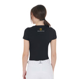 Women's slim fit T-shirt pink rhinestones