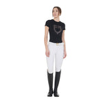 Women's slim fit T-shirt pink rhinestones
