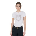 Women's slim fit T-shirt pink rhinestones