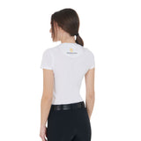 Women's slim fit T-shirt pink rhinestones