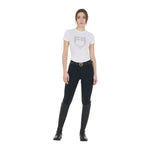 Women's slim fit T-shirt pink rhinestones