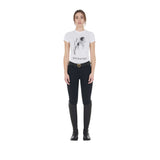 Equestro Women's Slim Fit T-Shirt Moonlight Print #colour_white