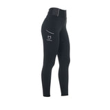 Equestro Women's Slim Fit High-Waisted Leggings with Rhinestones