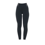 Equestro Women's Slim Fit High-Waisted Leggings with Rhinestones