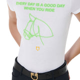 Equestro Women's Slim Fit Cotton T-Shirt Fluorescent Print