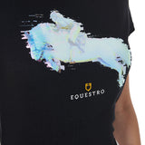 Equestro Women's Slim Fit Jump Print Cotton T-Shirt #colour_black